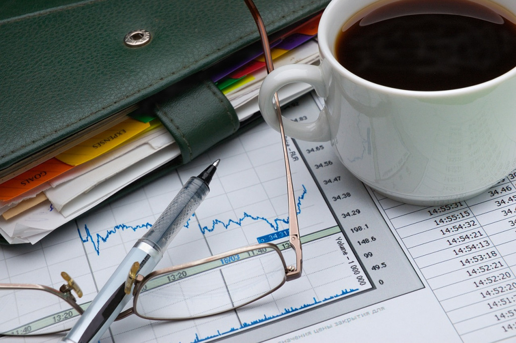Business plan and documents on an office desk