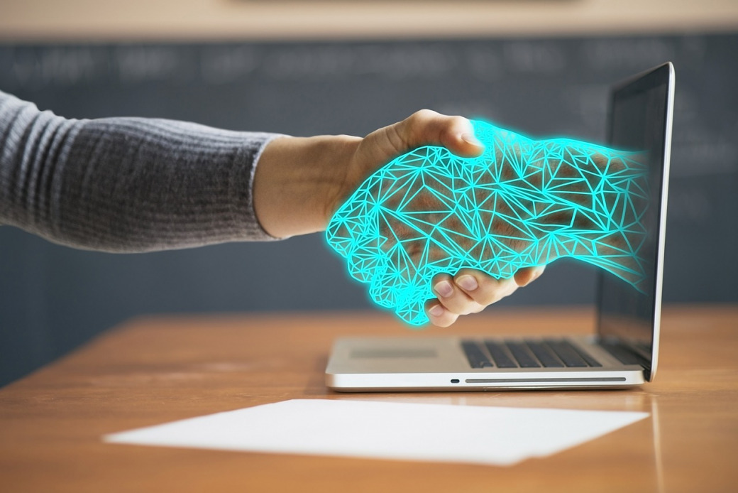 Business teams connecting technology platforms through integration